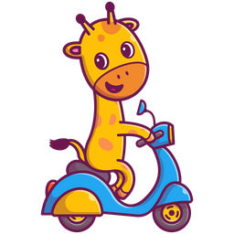 Giraffe On Scooter  Icon