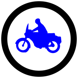 Motorcycle round traffic sign  Icon