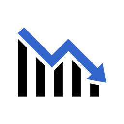 감소, 하향 그래프  아이콘