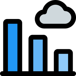 Bar Chart Cloud  Icon