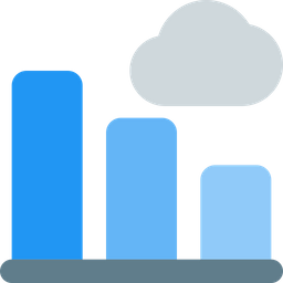 Nuvem de gráfico de barras  Ícone