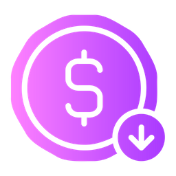 Dollar decrease  Icon