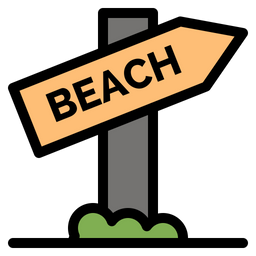 Beach Direction Board  Icon