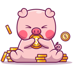 Pig Kissed Coin  Icon