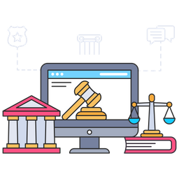 Digitales Recht E Recht Online Gericht Symbol