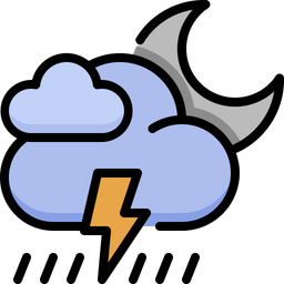 Cloud rain storm moon  Icon