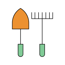 Rake And Shovel  Icon