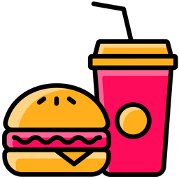 Burger And Cola Drink  Icon