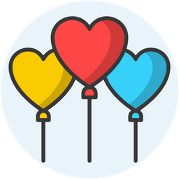 Heart balloons  Icon