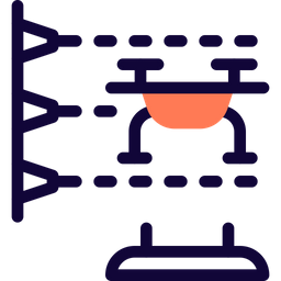 3D-Druckverfahren mit Drohnen  Symbol