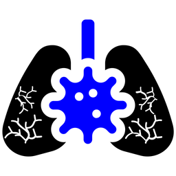 Human lungs infected virus and bacteria  Icon