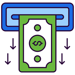 Auszahlung am Geldautomaten  Symbol