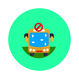 No viajar en autobús  Icono