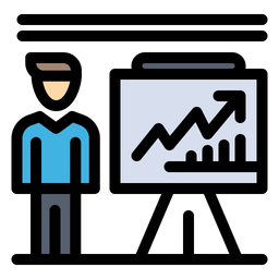 Businessman Presenting Chart  Icon