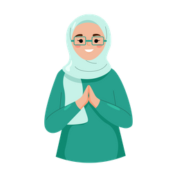 Garota Muculmana Usando Oculos Eid Ramada Ícone