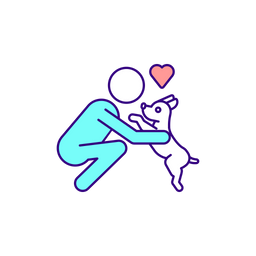 Affectionate relationship between human and dog  Icon