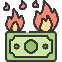 Geld verbrennen  Symbol