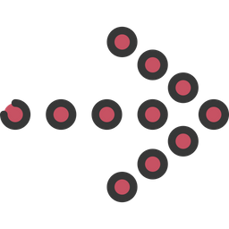 Eingedrückter rechter Pfeil  Symbol