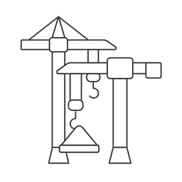 Gebäude, verarbeiten, Linie, Symbol, Konstruktion, Industrie, Geschäft, Heben, Kran, Steuerung, Wolkenkratzer  Symbol