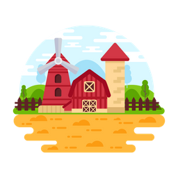 Barn Landscape  Icon