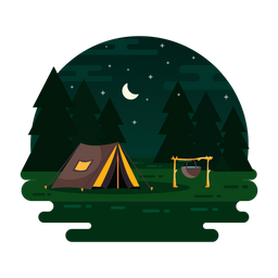 Paisaje de acampada  Icono