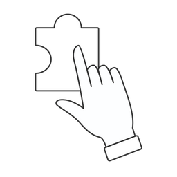 Finger click on puzzle  Icon