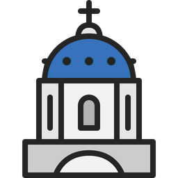 파란색 돔형 교회  아이콘