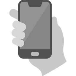 Hands holding mobile phone  Icon