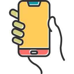 Hands holding mobile phone  Icon