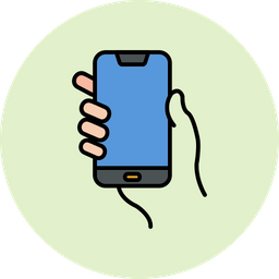 Hands holding mobile phone  Icon