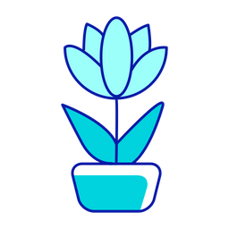 Blossoming flower in pot  Icon