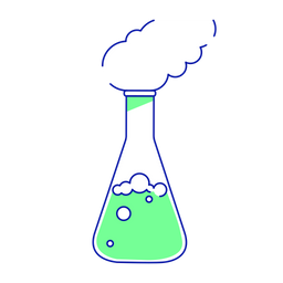 Lab flask with evaporating substance  Icon