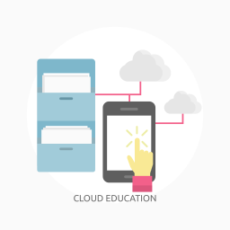 Studieren aus der Cloud  Symbol