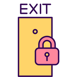 Exit door and padlock  Icon