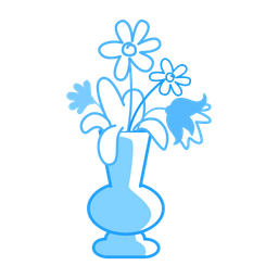 Blue flowers in vase  Icon