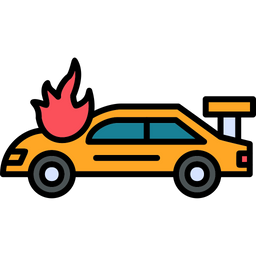 Accident Car In Fire  Icon