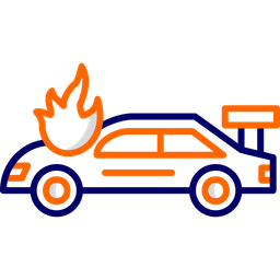 Accident Car In Fire  Icon