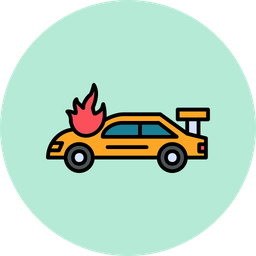 Accident Car In Fire  Icon