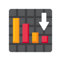 Gráfico de barras diminuindo  Ícone