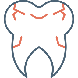 갈라진 치아  아이콘