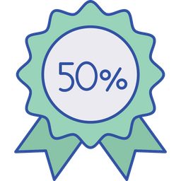 50 Percent Discount  Icon