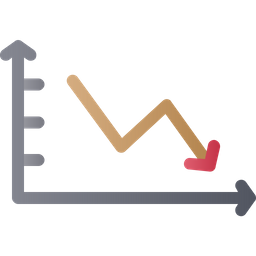 Gráfico de linha decrescente  Ícone