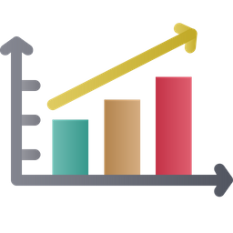 Gráfico de barras crescente  Ícone