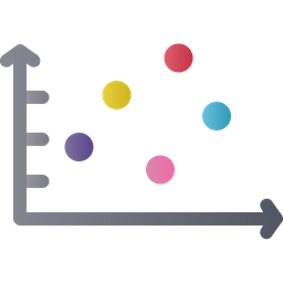 Gráfico de bolhas  Ícone