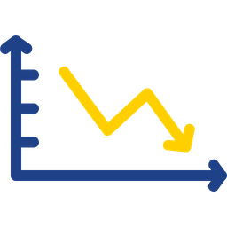 Gráfico de linha decrescente  Ícone