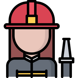 Female Firefighter  Icon