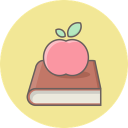 Apple On Book  Icon