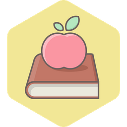 Manzana en libro  Icono