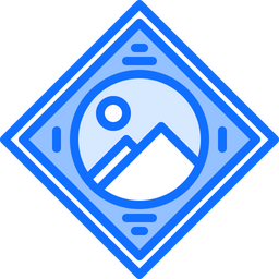 Mountain Stamp  Icon