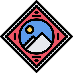 Mountain Stamp  Icon